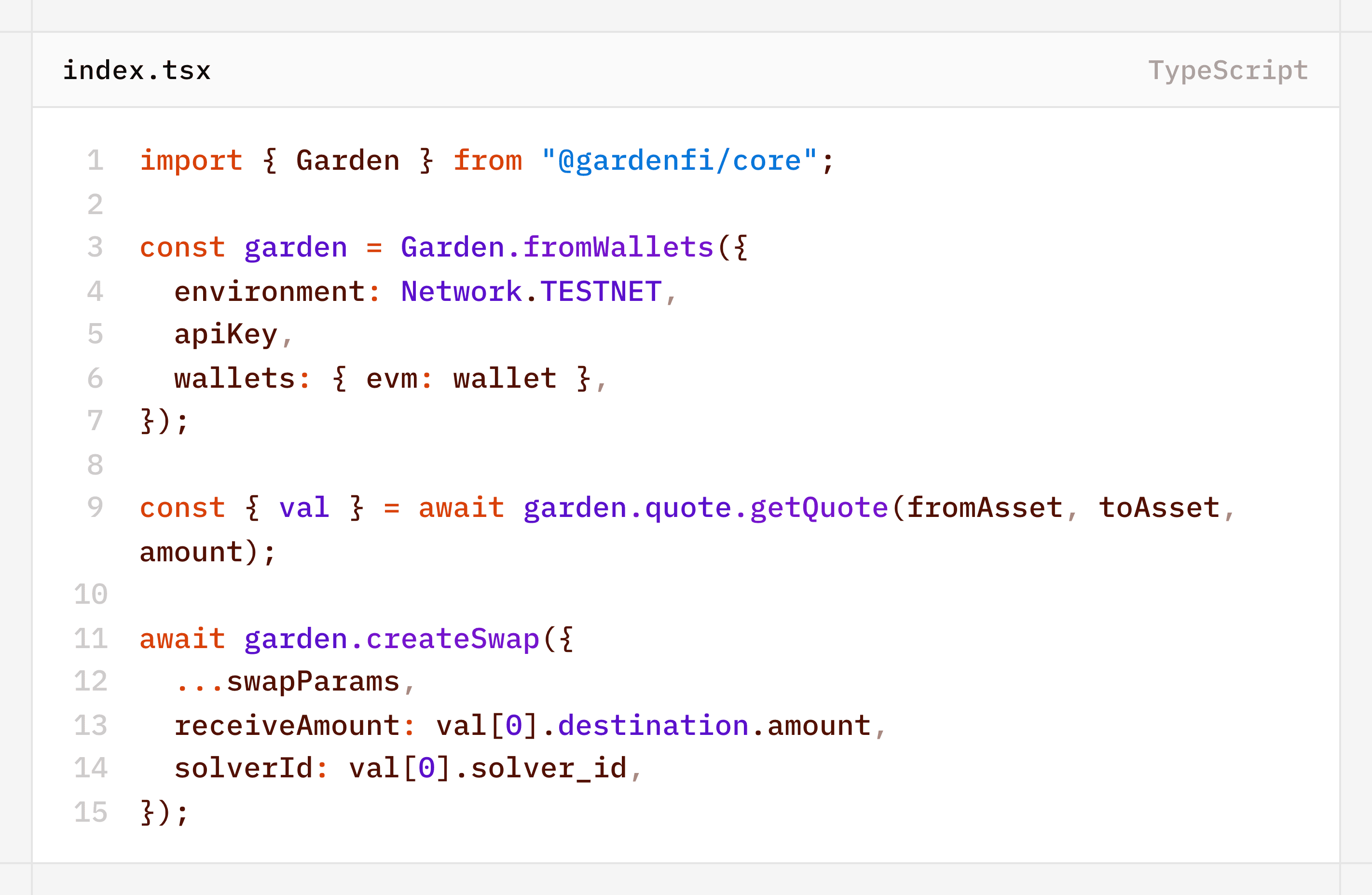 A quote-to-swap integration with @gardenfi/core.